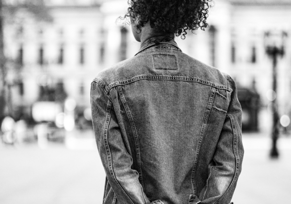 woman with back to camera